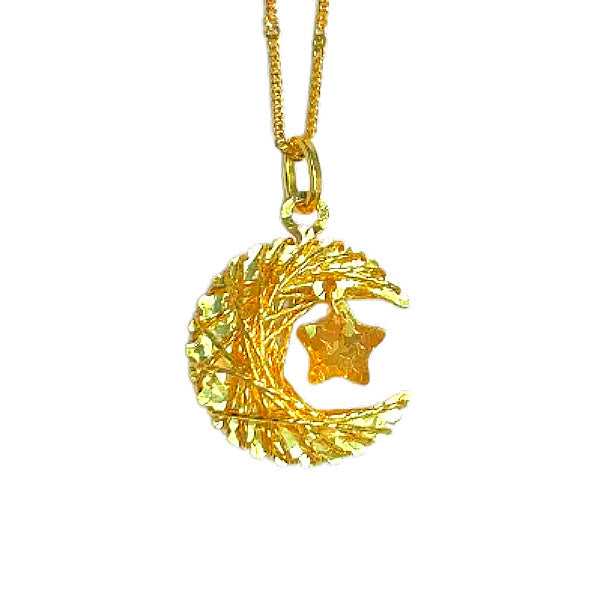 Damen Halskette mit mondförmigem und sternförmigem Anhänger Shop Nory