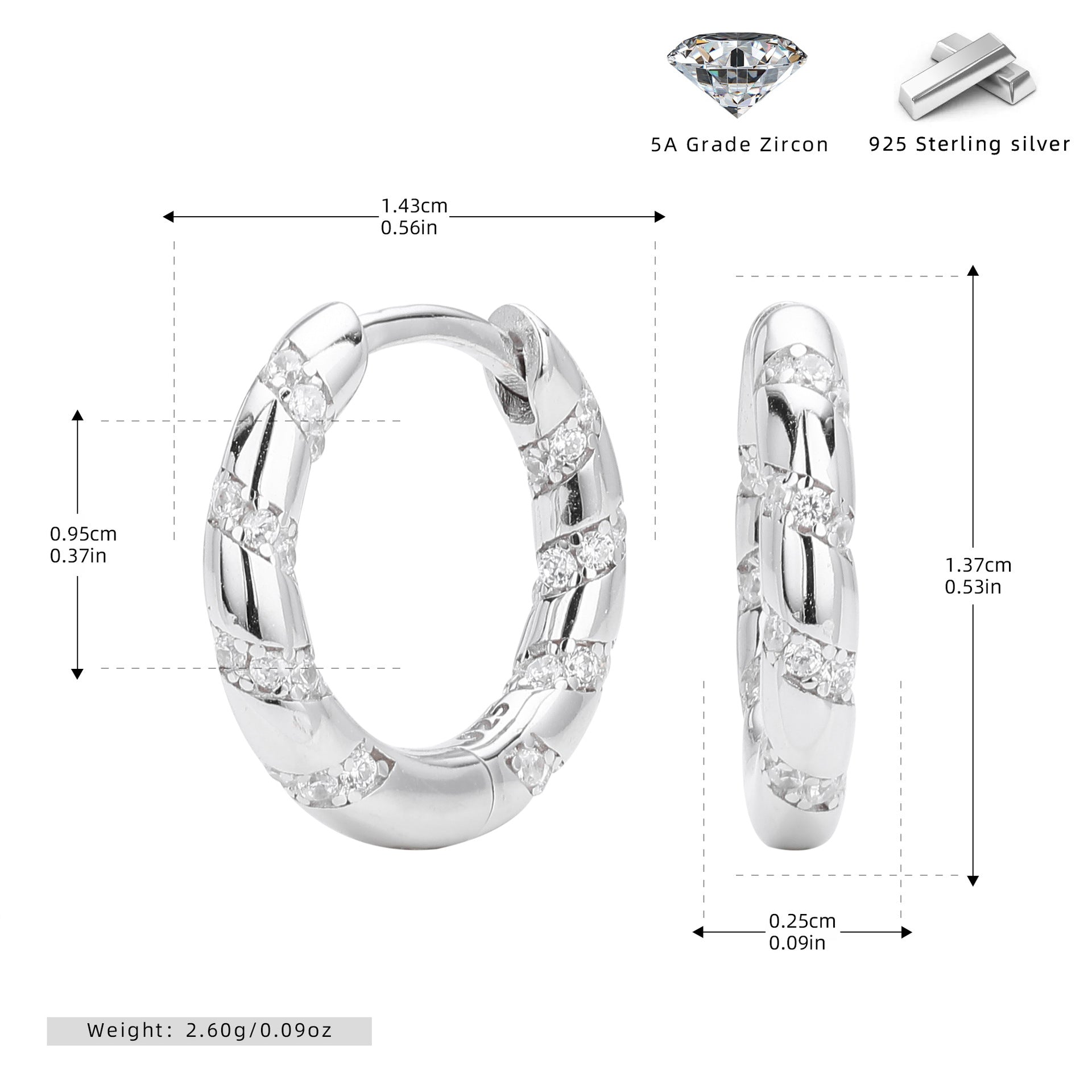 Damen Creolen mit bunten Zirkon-Akzenten und elegantem Design Shop Nory