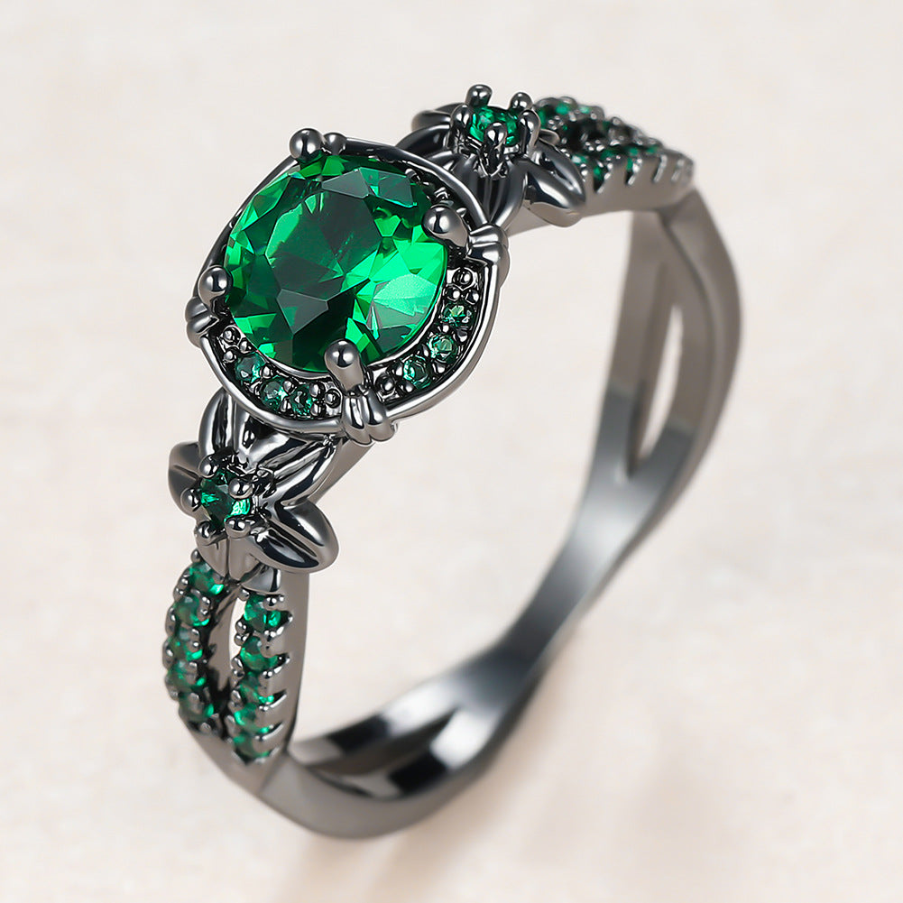 Damen Ring mit luxuriösem, facettiertem Kaffeeschimmer und floralen Akzenten Shop Nory