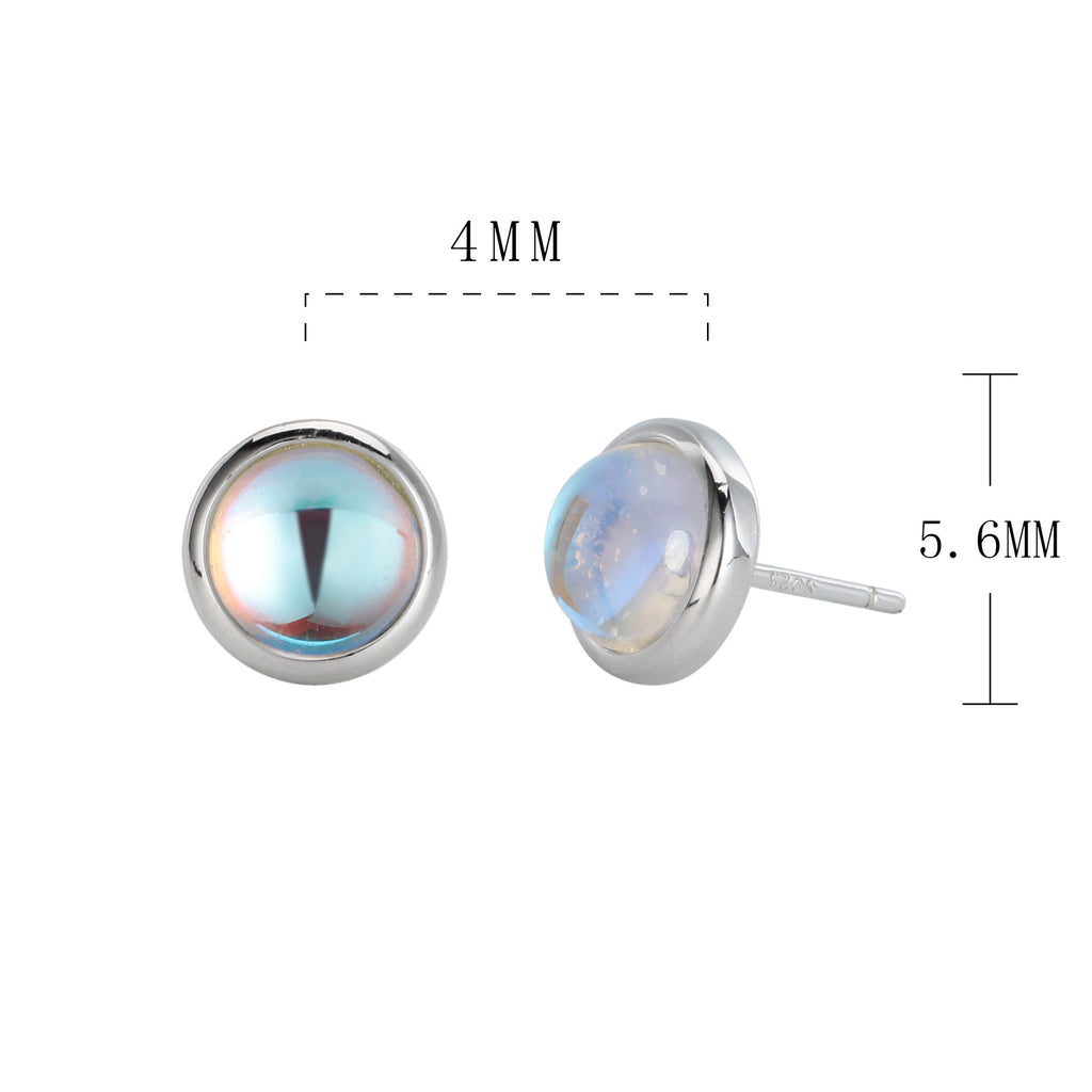 Damen Ohrstecker mit schimmerndem Opal-Effekt und hochwertiger 925 Sterling Silberfassung Shop Nory
