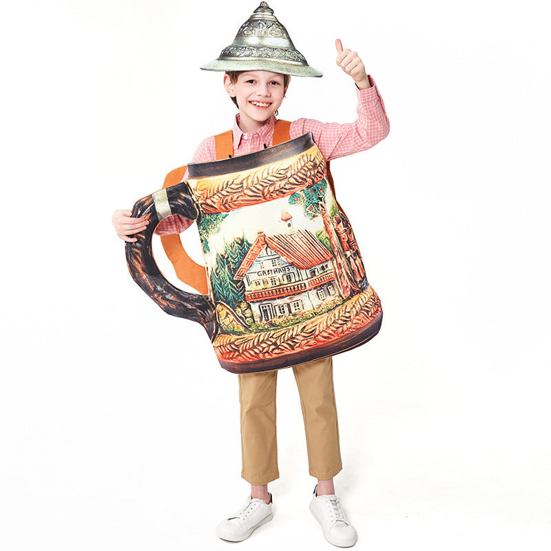Unisex nan traditioneller keramischer Bierkrug mit Zinndeckel und handbemaltem Reliefmotiv Shop Nory