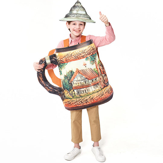 Unisex nan traditioneller keramischer Bierkrug mit Zinndeckel und handbemaltem Reliefmotiv Shop Nory