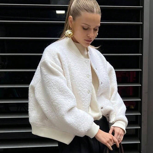 Damen kuschelige Fleece-Jacke im lässigen Stil mit praktischen Taschen