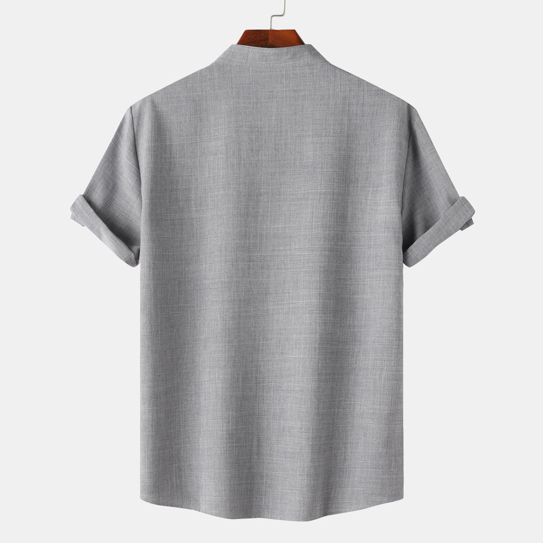 Herren Kurzarmhemd mit innovativem Henley-Ausschnitt und lässigem Look