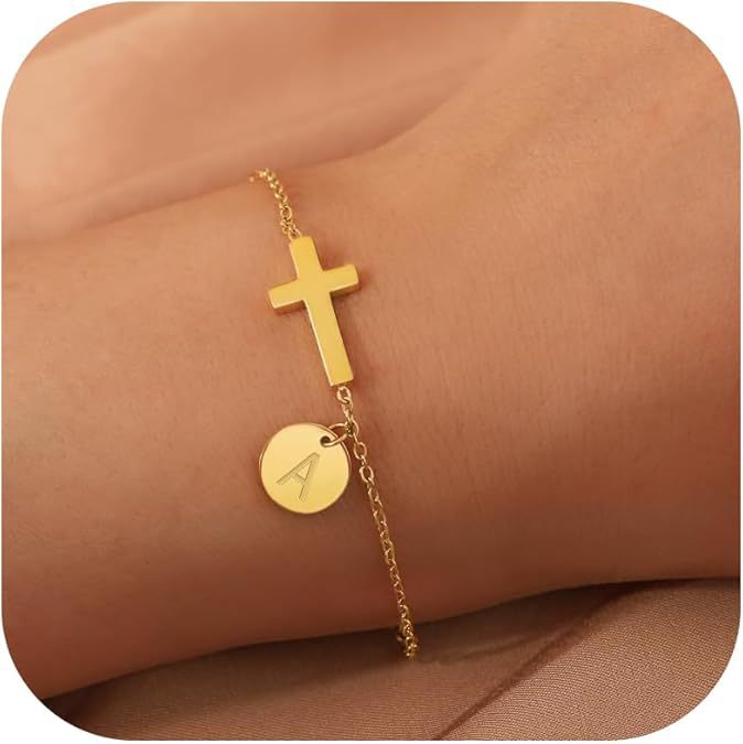 Damen Armschmuck mit Kreuzanhänger und personalisierbarem Charm Shop Nory