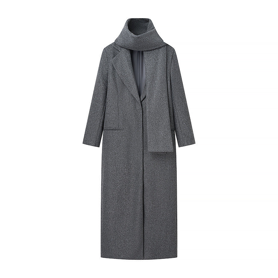 Damen Taillierter Longline-Cape-Mantel aus Wollmix mit überfallendem Cape-Detail Shop Nory