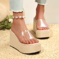 Damen Plateau-Sandalen mit transparentem Riemen Shopnory