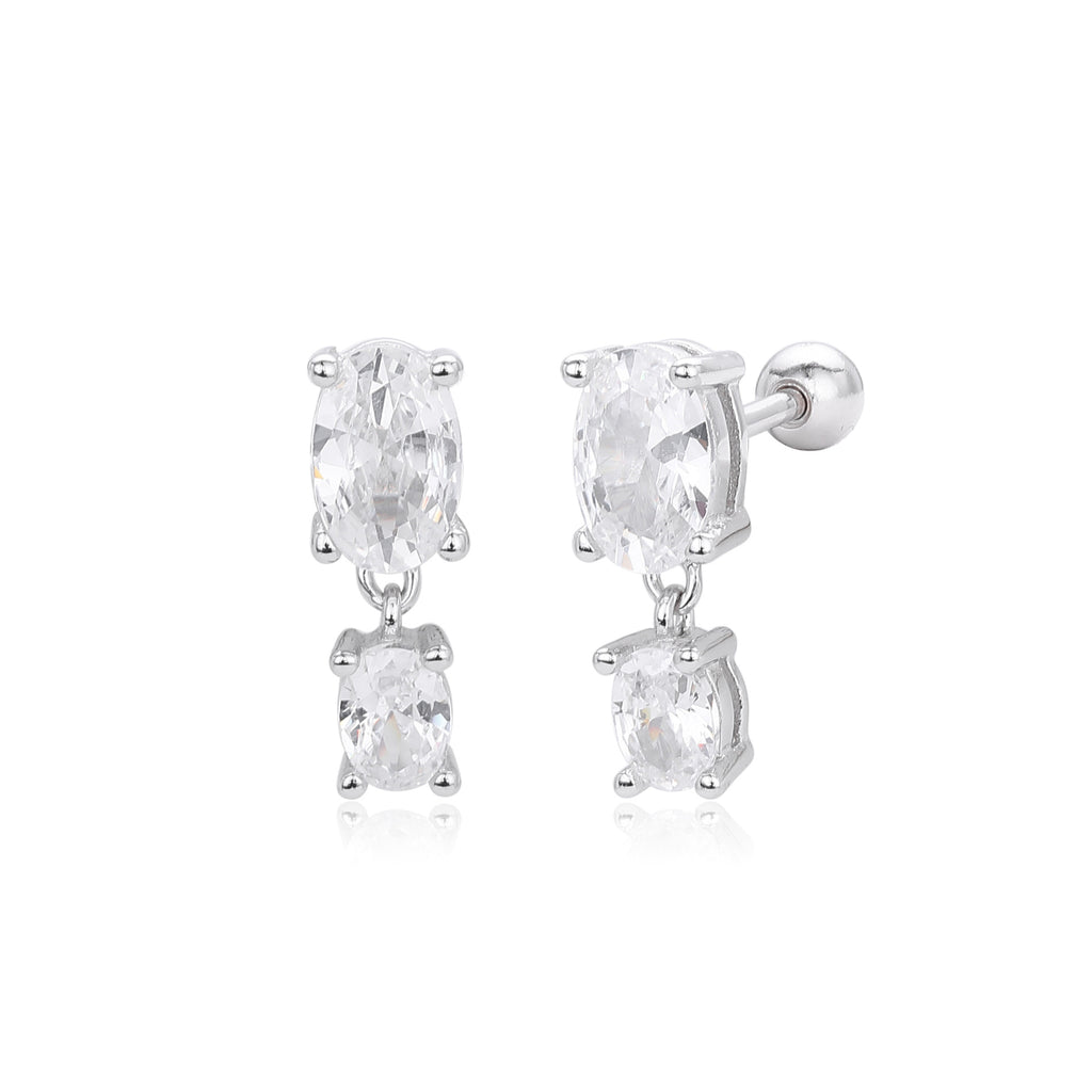 Damen Ohrstecker mit elegantem Zirkonanhänger aus 925 Sterling Silber Shop Nory