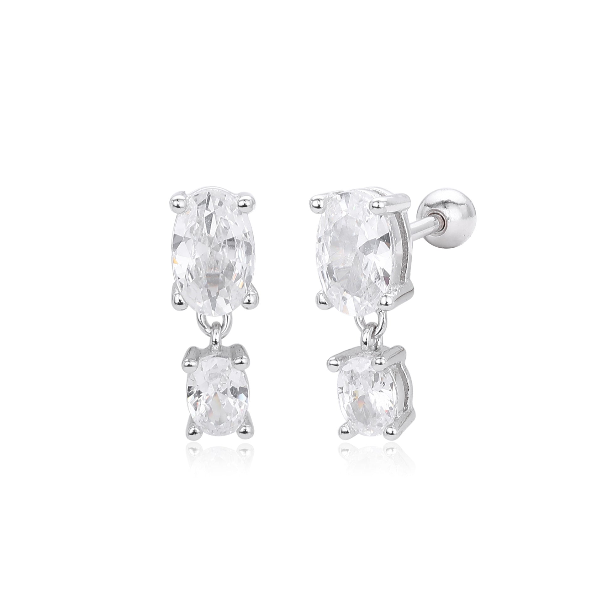 Damen Ohrstecker mit elegantem Zirkonanhänger aus 925 Sterling Silber Shop Nory