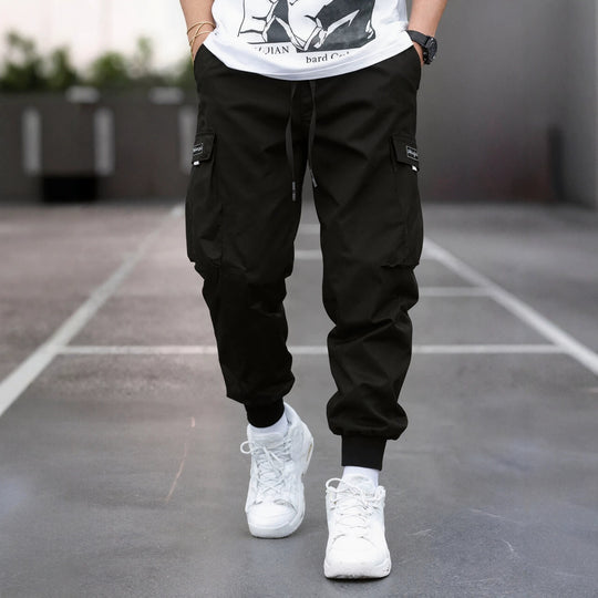 Herren Tapered Cargo-Joggerhose mit elastischem Tunnelzug, verstärkten Klappentaschen & gerippten Knöchelbündchen Shop Nory