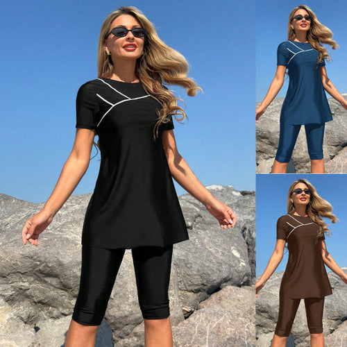 Damen Sportanzug mit kurzem Oberteil und Radlerhose