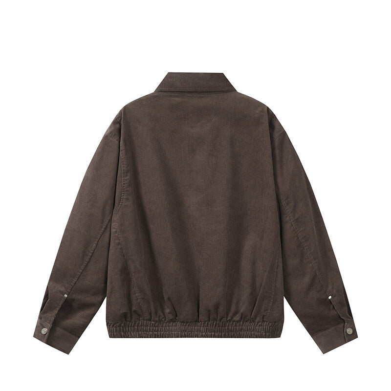 Herren Kastig geschnittene Cord-Blousonjacke mit verdecktem Reißverschluss und elastischem Saum Shop Nory