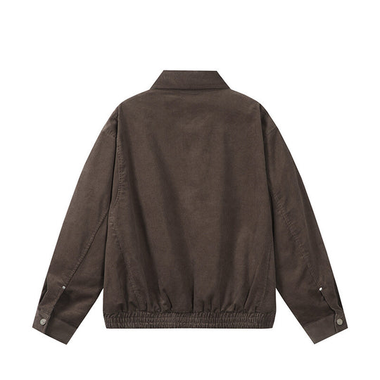 Herren Kastig geschnittene Cord-Blousonjacke mit verdecktem Reißverschluss und elastischem Saum Shop Nory