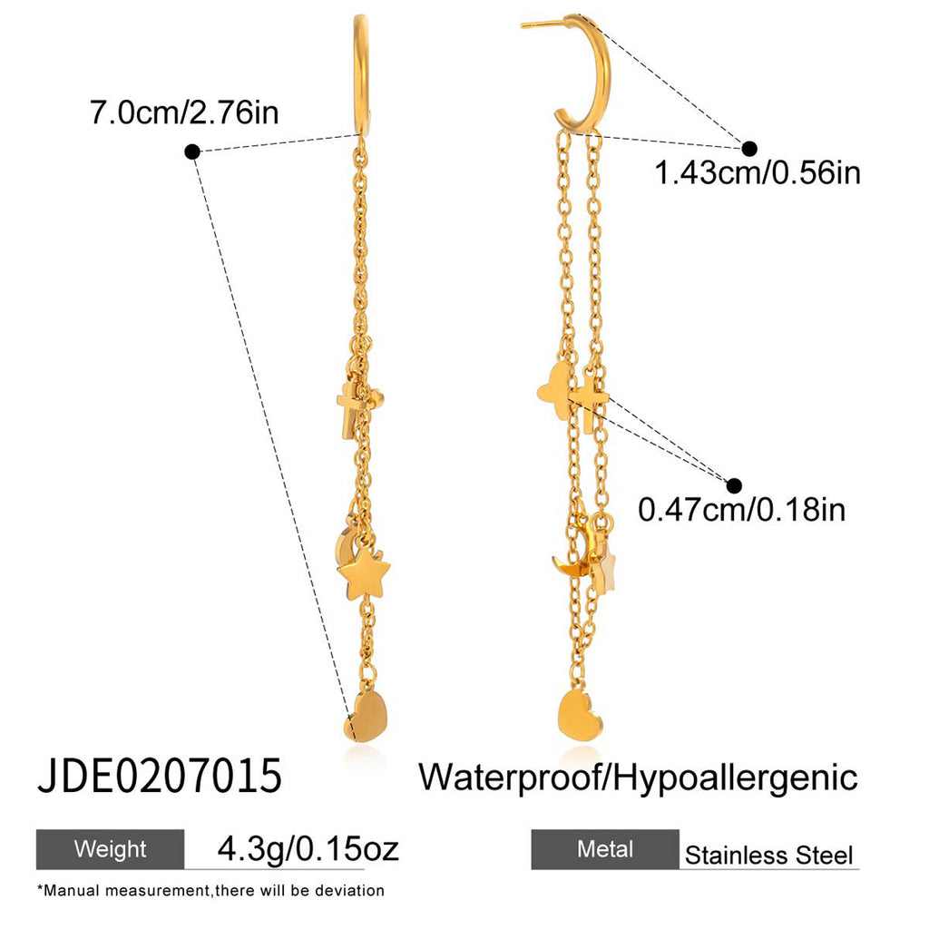 Damen Ohrhänger mit Perlenschmuck und elegantem Kettendesign Shop Nory