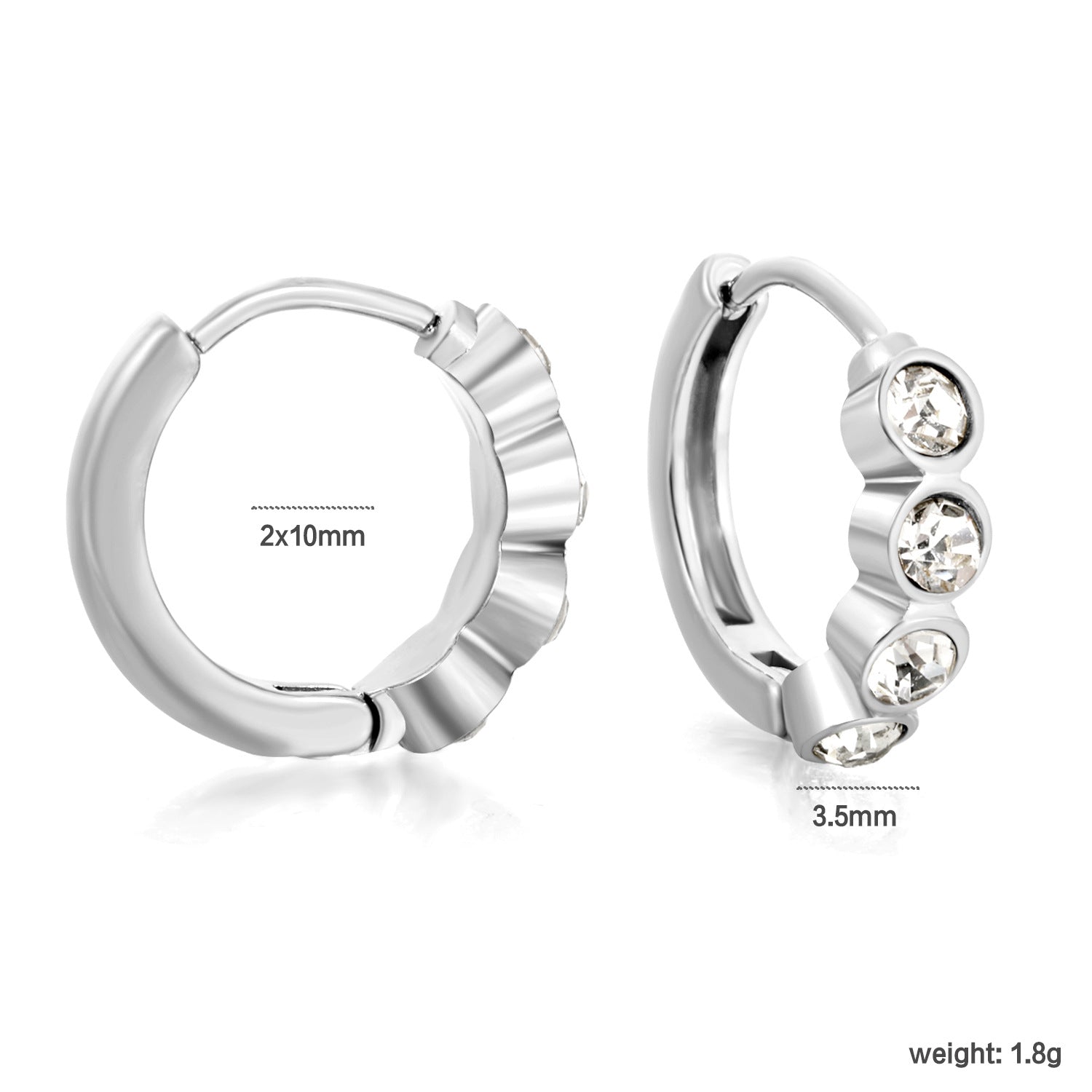 Damen Creolen mit funkelnden Zirkonia Shop Nory
