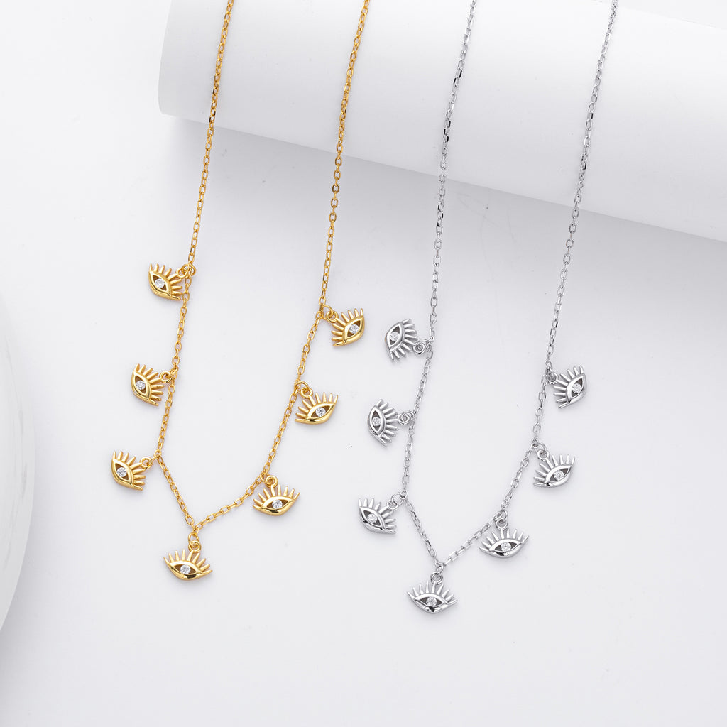 Damen Halskette mit schützendem Augenmotiv aus hochwertigem 925 Sterling Silber Shop Nory