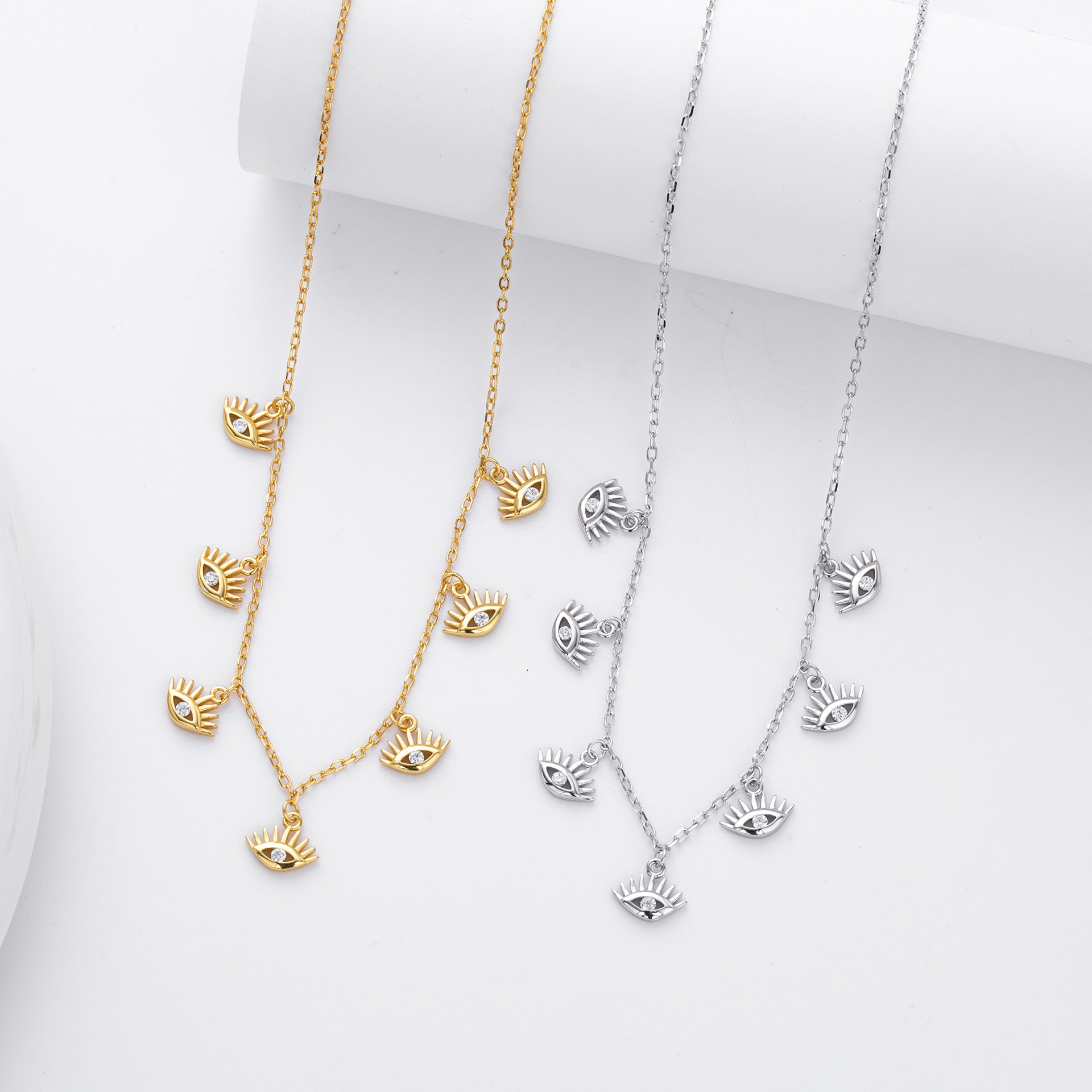 Damen Halskette mit schützendem Augenmotiv aus hochwertigem 925 Sterling Silber Shop Nory