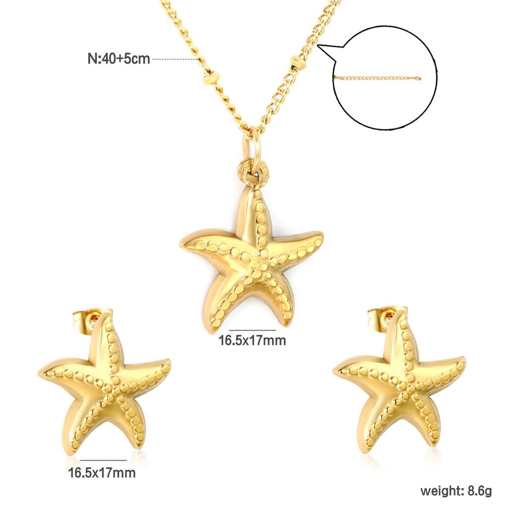 Damen Schmuckset mit glänzendem Sternenanhänger und passenden Ohrsteckern Shop Nory