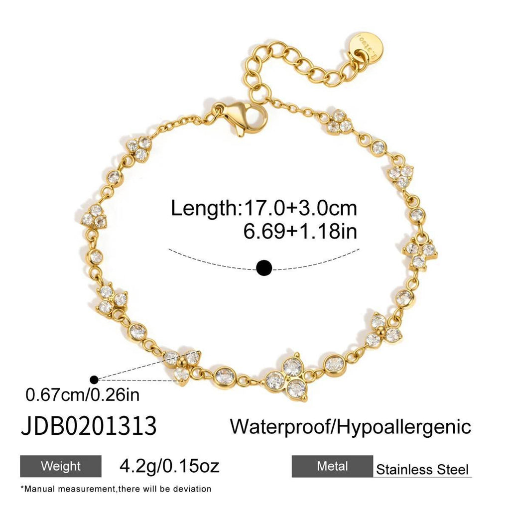 Damen Armband mit funkelnden Kristallverzierungen und hypoallergenem Edelstahl Shop Nory