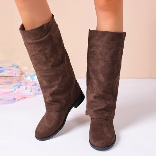 Damen Weiche Winterstiefel aus Veloursleder