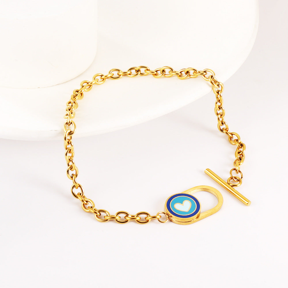 Damen Armkettchen mit bunten Anhängern aus hochwertigem Edelstahl Shop Nory