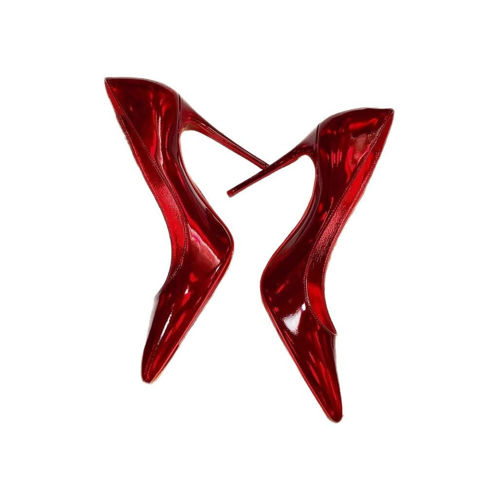 Damen spitze Lack-Pumps mit hohem Stiletto-Absatz Shop Nory
