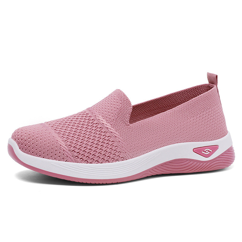 Damen Leichte Slip-On Freizeitschuhe mit atmungsaktiver Strickoberfläche