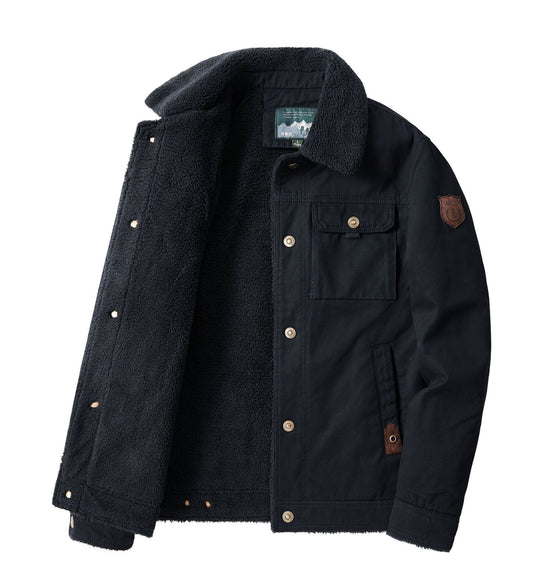 Herren Warme Winterjacke mit Teddyfutter Shop Nory