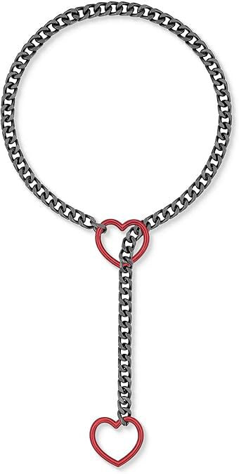 Damen auffällige Kette mit Herzanhängern und charakteristischem Design Shop Nory