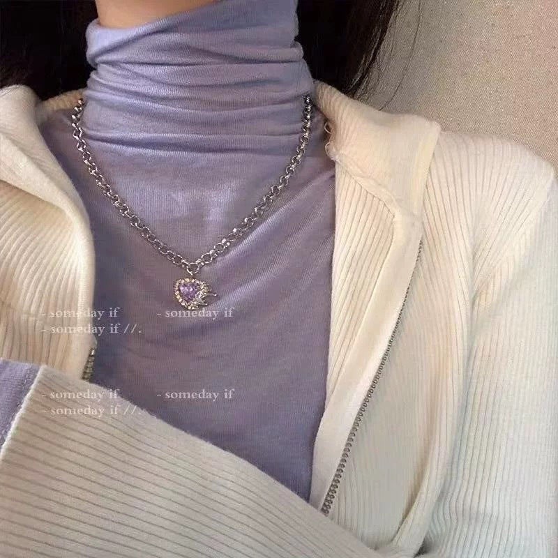 Damen Kette mit herzförmigem Anhänger und elegantem Design Shop Nory