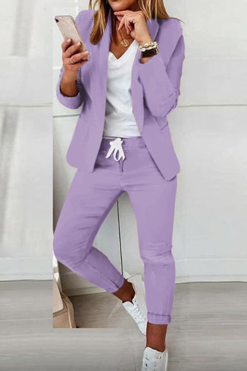 Damen nan zweiteiliges Blazer-Jogger-Set mit tailliertem Blazer und elastischer Bundhose Shop Nory