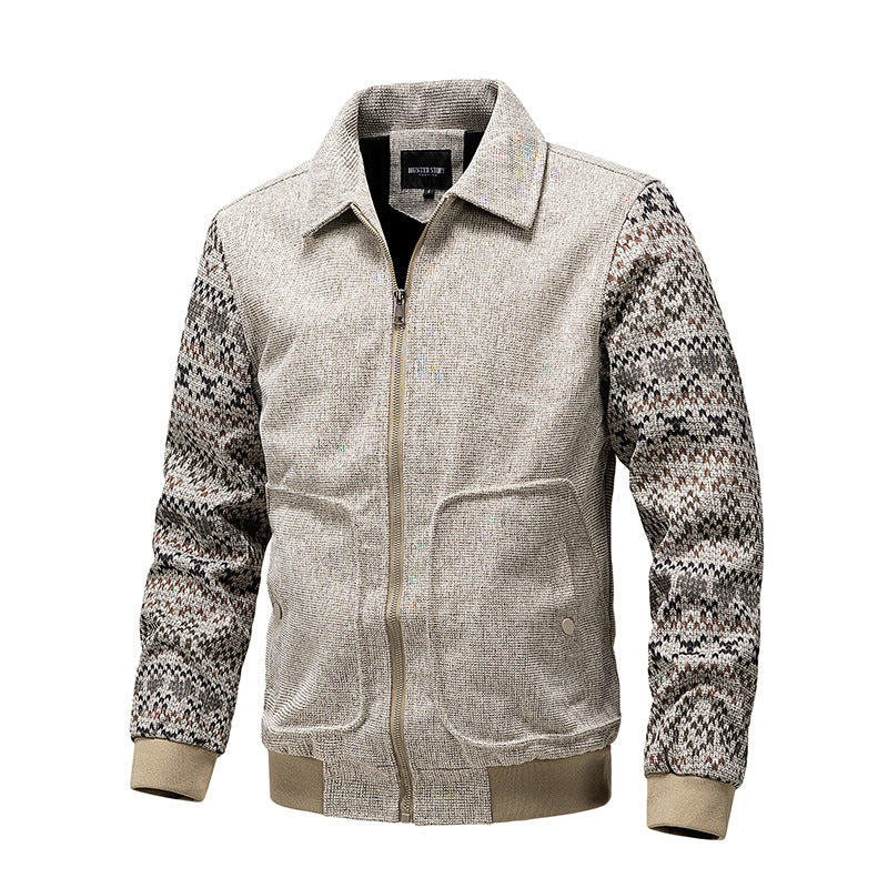 Herren Strickblouson mit Reißverschluss und Norwegerärmeln Shop Nory