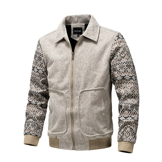 Herren Strickblouson mit Reißverschluss und Norwegerärmeln Shop Nory