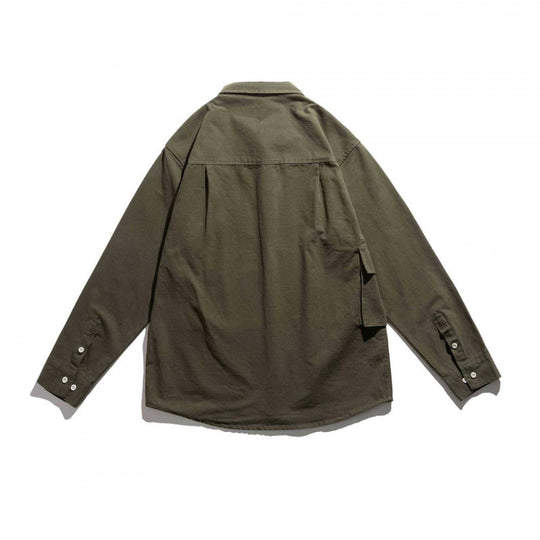 Unisex Kastenförmiges Utility-Overshirt mit kontrastierter Brustapplikation und aufgesetzten Pattentaschen Shop Nory