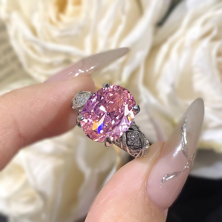 Damen Eleganter Ring mit pinkem Edelstein Shop Nory