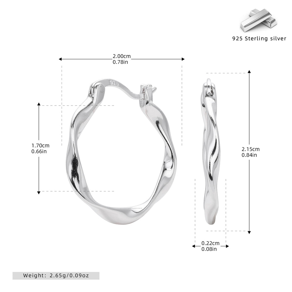 Damen Ohrhänger mit stilvollem, geschwungenem Design aus hochwertigem 925 Sterling Silber Shop Nory