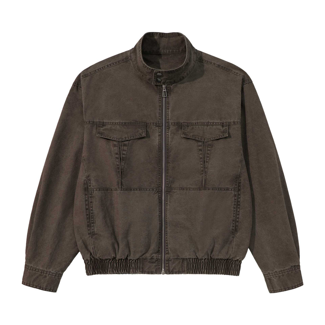Herren Kurz geschnittener Utility‑Blouson mit hohem Stehkragen, Reißverschluss und elastischem Saum Shop Nory