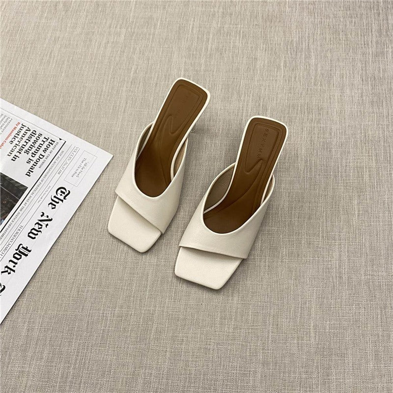 Damen elegante Mules mit geschwungenem Design