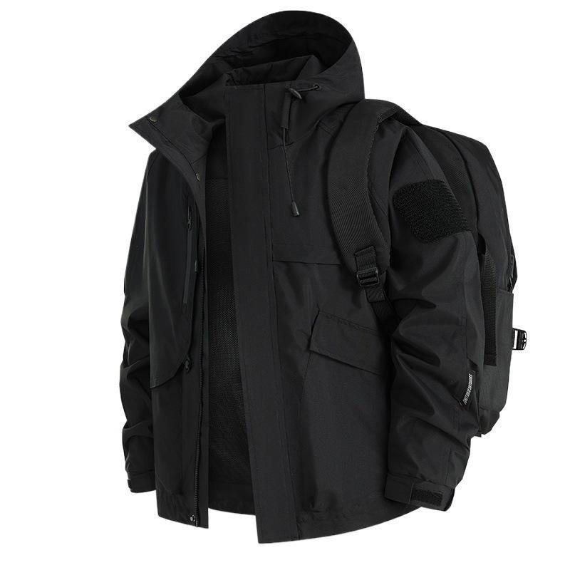Herren Urbaner wetterabweisender Kapuzenparka mit Multifunktionstaschen und Mesh-Innenfutter Shop Nory