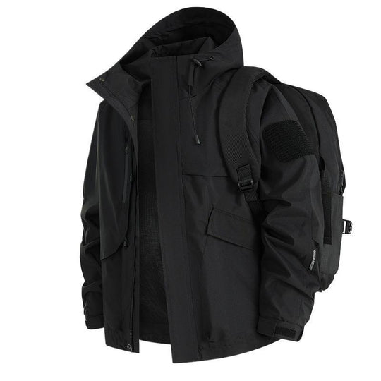 Herren Urbaner wetterabweisender Kapuzenparka mit Multifunktionstaschen und Mesh-Innenfutter Shop Nory