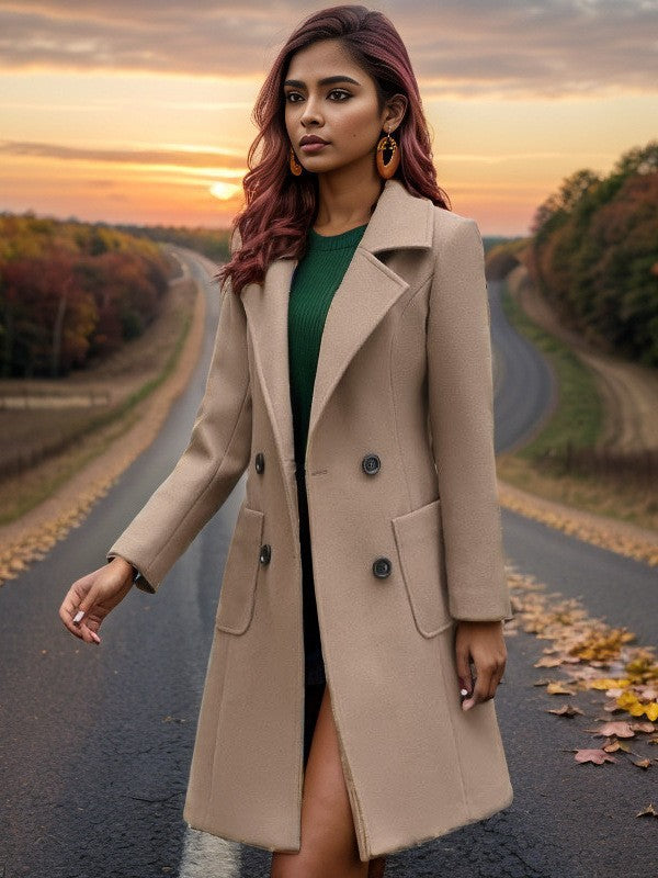Damen Schlanker Wollmix-Mantel mit taillierter Silhouette und aufgesetzten Taschen Shop Nory
