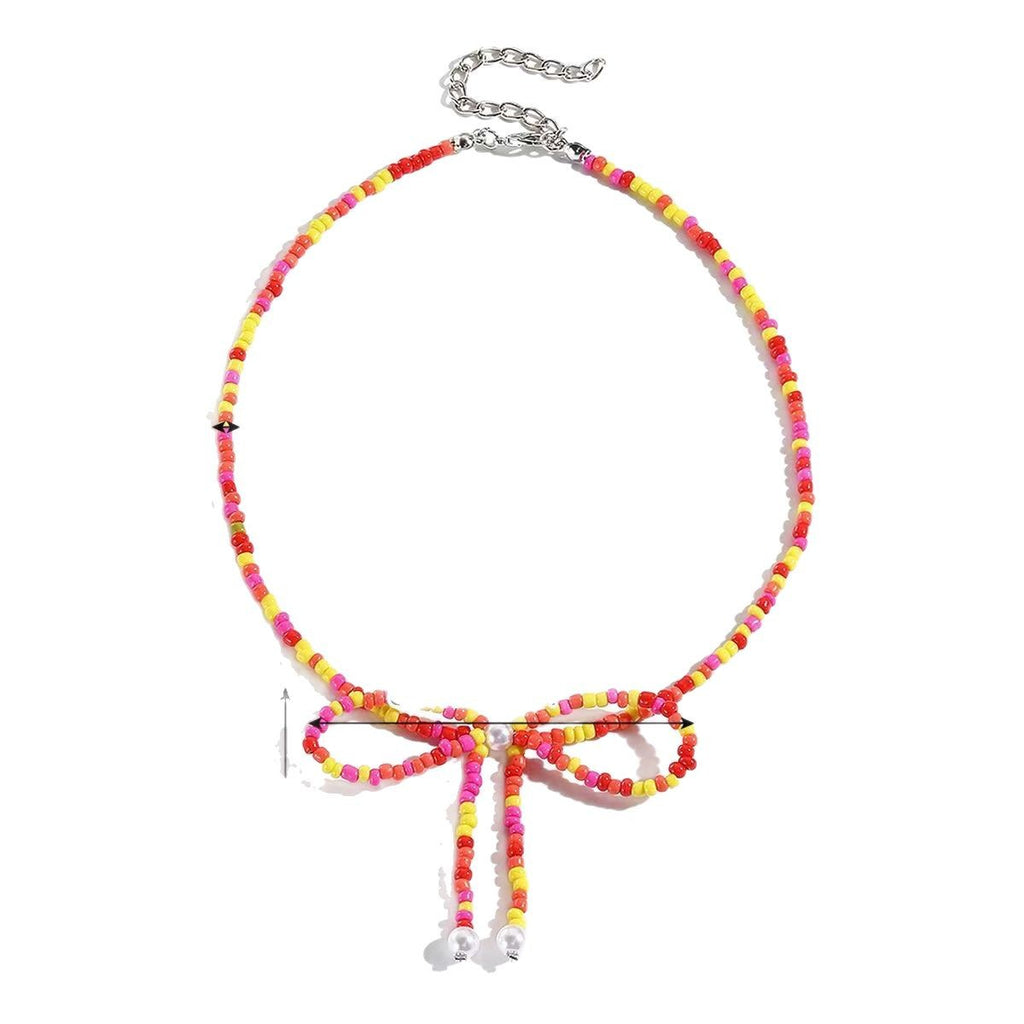 Damen Kette mit funkelndem Schleifenanhänger Shop Nory