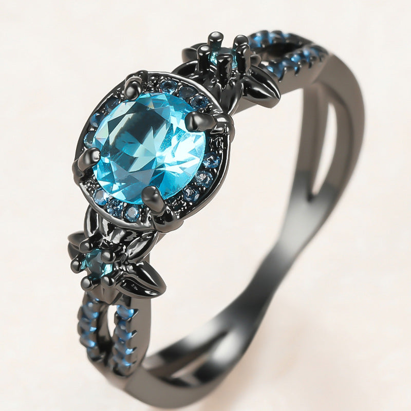 Damen Ring mit luxuriösem, facettiertem Kaffeeschimmer und floralen Akzenten Shop Nory