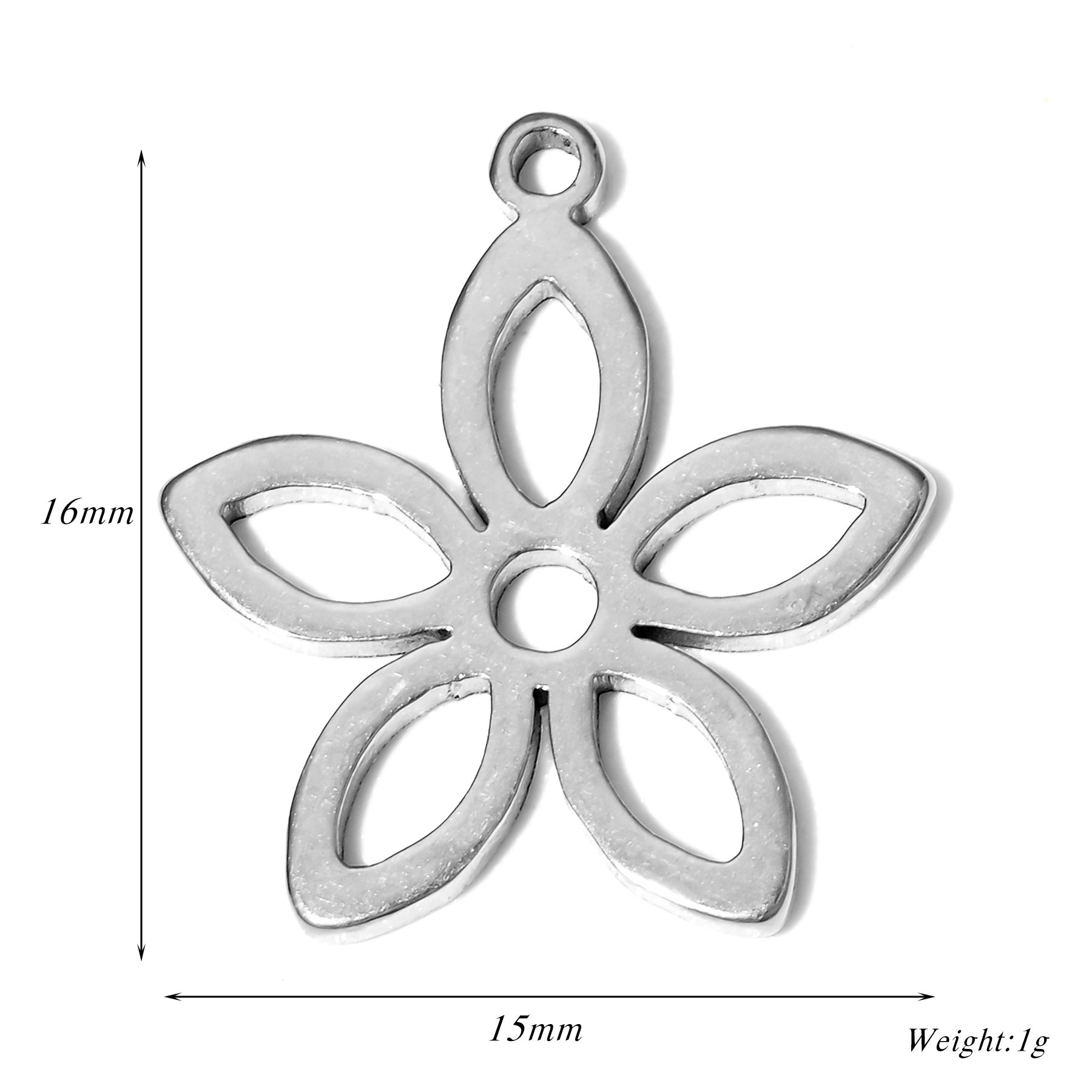 Damen Schmuckanhänger in Form einer filigranen Blüte aus hochwertigem Metall Shop Nory