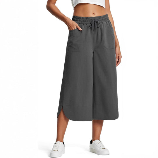 Damen bequeme Culotte mit elastischem Bund und praktischen Taschen