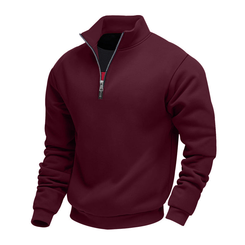 Herren sportlicher Sweatshirt mit modernem Stehkragen und Reißverschluss