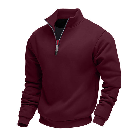 Herren sportlicher Sweatshirt mit modernem Stehkragen und Reißverschluss