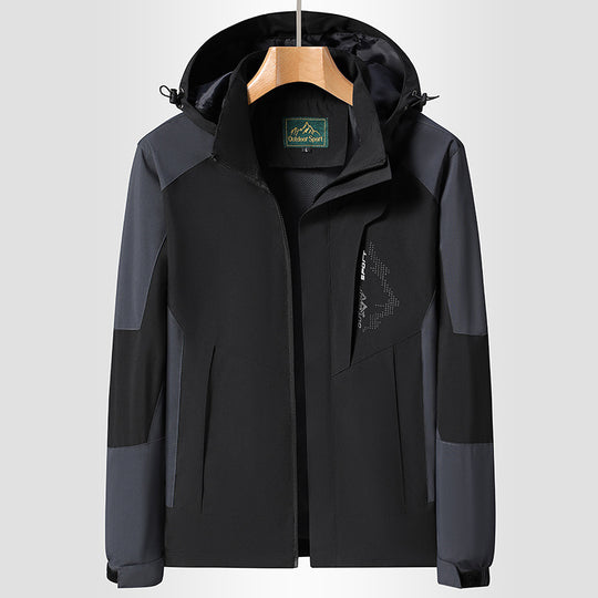 Damen Softshell‑Trekkingjacke mit atmungsaktiver Membran, verstellbarer Kapuze und Colorblock-Design Shop Nory