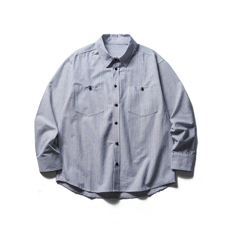 Herren Oversize Hemd im Worker‑Stil mit Nadelstreifen und Brusttaschen Shop Nory