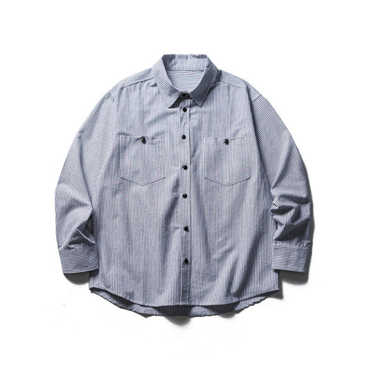 Herren Oversize Hemd im Worker‑Stil mit Nadelstreifen und Brusttaschen Shop Nory